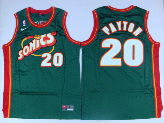  NBA Seattle Sonics 20 Gary Payton Swingman Throwback Green Jersey